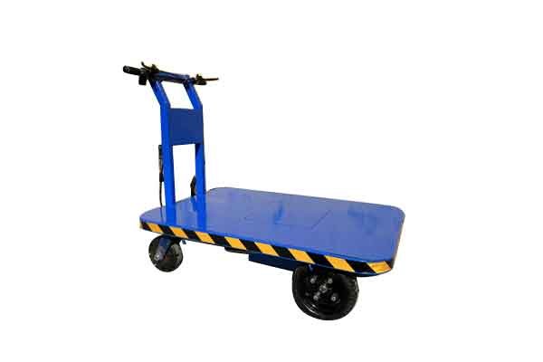 Hand-pushed flatbed transport vehicle